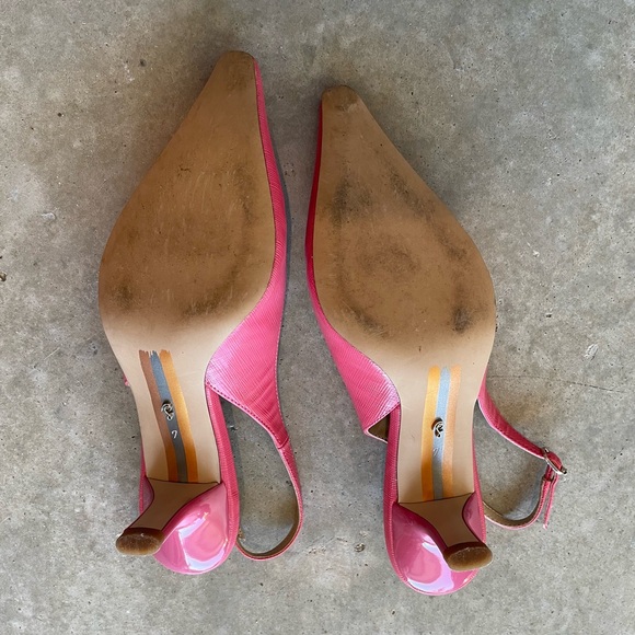 Vintage Sam Edelman Pink Slingback Heels Size 7 Y2K Coquette Kitten Heel - Picture 6 of 8